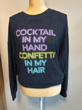 NWT Wildfox Drink in my Hand Confetti in my Hair Sweatshirt Dress Neon Sz XS